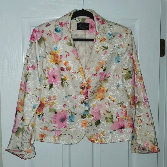 Giancarlo Ferrari Vintage Floral Blazer Size 12 - Picture 10 of 10